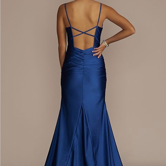 ROYAL BLUE PROM DRESS - Picture 3 of 4